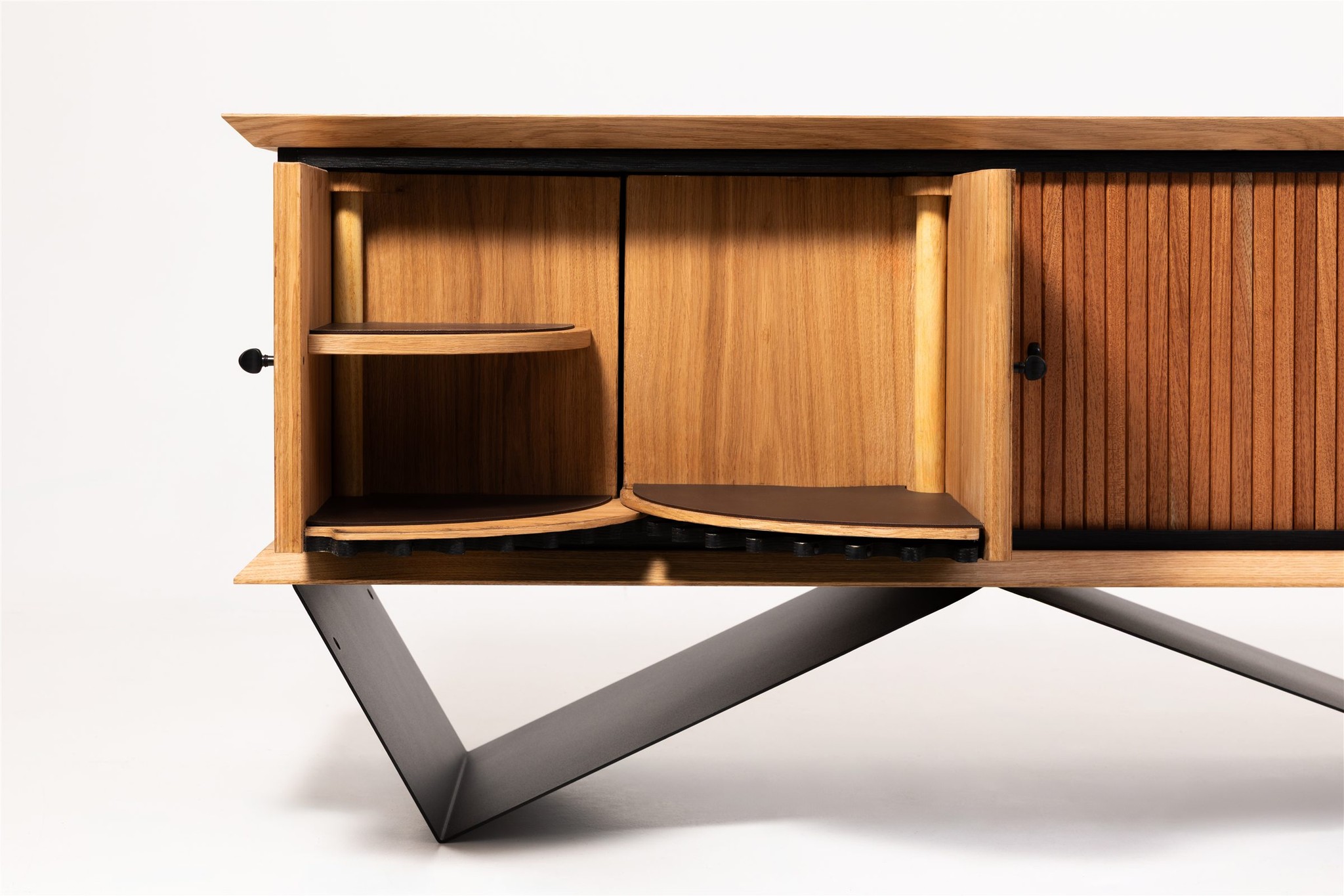 Hi-fi cabinet by EBANIA, open